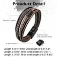 thumbnail image 5 of Speroto Mens Bracelet, Adjustable Mens Leather Bracelet with Stainless Steel Clasp, Multi-Layer Braided Genuine Leather Bracelet for Men and Women, 5 of 6