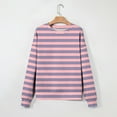 thumbnail image 5 of ClodeEU Women's Long Sleeve T Shirts,Basic Crewneck Striped Tunic Blouses Tops Pink,Womens Plus S, 5 of 5
