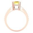 thumbnail image 4 of 2.45 ct Emerald Cut Simulated Yellow Diamond Solitaire with Simulated Diamond Accents 14K Rose Gold Womens Engagement Ring, 4 of 5