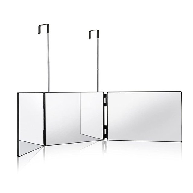 LED Lighted Tri-Fold Makeup Mirror with Adjustable Hanging Design - 3-Way Viewing Angles, Foldable for Travel & Storage, Bright Illumination for Professional Makeup Application - White, HotSelling