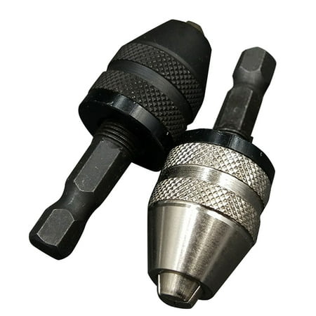 Hex Shank Hammer Drill Bits - 0.3-6.5mm Key-less Drill Chuck Conversion Tool Screwdriver Adaptor 1/4'' Hex Shank Drill Bit Tool Specification:Adapter black