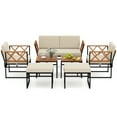 thumbnail image 1 of Gymax Set Of 7 Outdoor Conversation Set Acacia Wood Chairs & Coffee Tables Set w/Ottomans, 1 of 7