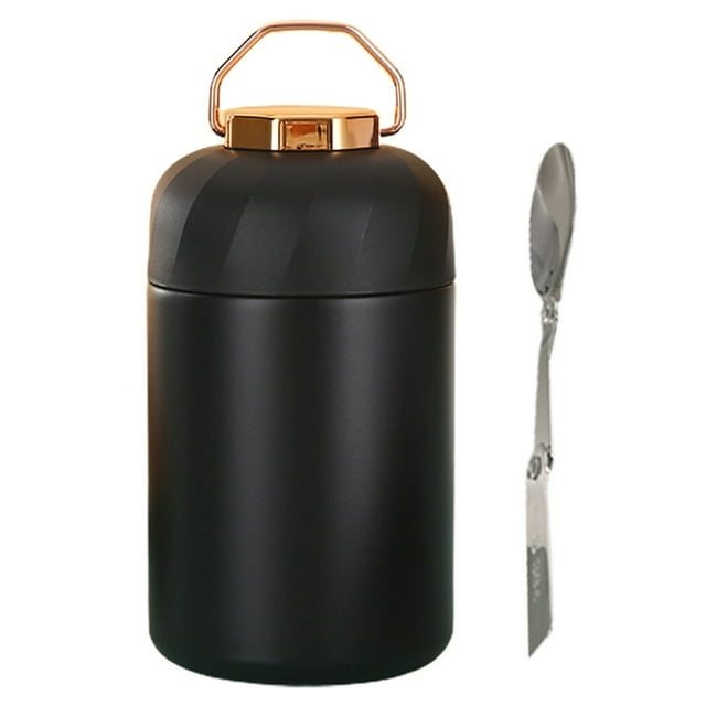 EIMELI Insulated Food Jar 600ml Stainless Steel Food Flask Container with Foldable Spoon Keep Meals Hot or with This Leakproof
