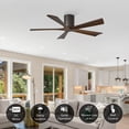 thumbnail image 3 of Matthews Fan Company IR5H-TB-WA-52 Irene 52" Textured Bronze Hugger Ceiling Fan with 5 Walnut Blades, Remote and Wall Control, Indoor/Outdoor Damp Rated, 3 of 6