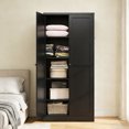 thumbnail image 4 of S-HOME Modern Black Metal Pantry Cabinet 61 Inch Tall with 4 Shelves Adjustable Storage for Kitchen and Living Room 110lb Capacity, 4 of 17