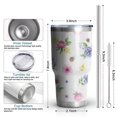 thumbnail image 3 of 30oz Pioneer Flower Floral Print Pattern Tumbler, Double Wall Vacuum Insulated Cup, BPA-Free Leak Proof Lid & Reusable Straws, Hot 12h, Cold 34h, 3 of 6