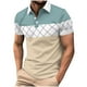 thumbnail image 1 of Camisetas de Manga Larga para Hombres Pullover Casual Impreso Botón Turndown Collar Blusa, Ligero Cuarto de Manga Superior, 1 of 7