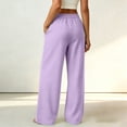 thumbnail image 5 of Resicozy Womens Wide Leg Sweatpants High Waisted Baggy Drawstring Joggers with Pockets Casual Lounge Wear Light Purple XL, 5 of 5