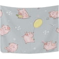 thumbnail image 2 of Cute Animal Pig Tapestry Wall Hanging Tapestries Happy Colorful Hippie Psychedelic Art Polyester Carpet Wall Decorative for Living Room Bedroom 80x60inch, 2 of 7