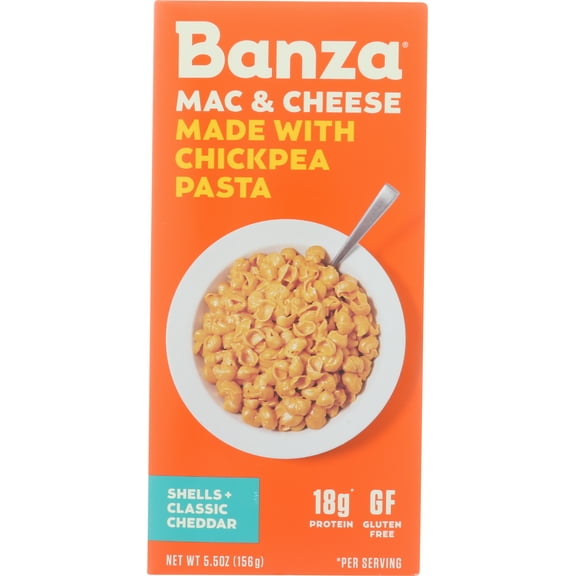 Pack of 6, Banza Classic Cheddar Mac & Cheese Pasta, 5.5 oz