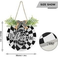 thumbnail image 3 of 3d Warped Black and White Check Front Door Round, Hanging Welcome Sign, Front Door for Home, Farmhouse, Porch, Wall Hanging, Outdoor Home Decor, 3 of 7
