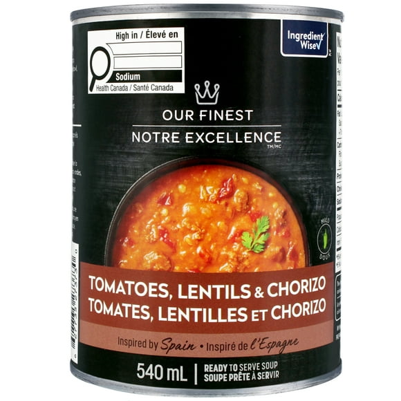Our Finest Tomatoes, Lentils & Chorizo Ready to Serve Soup, 540 mL