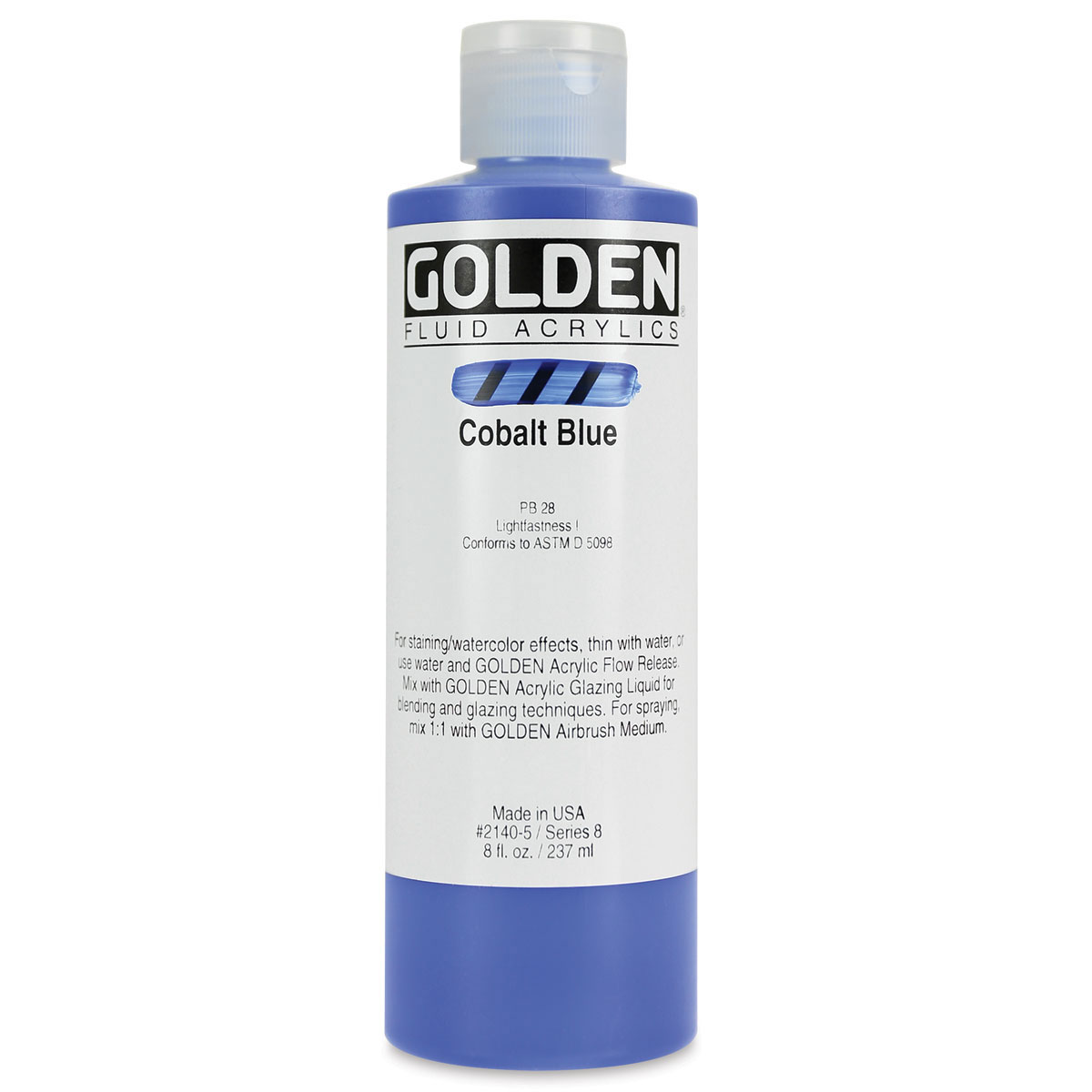 Golden Fluid Acrylic Paint, 8 oz, Cobalt Blue