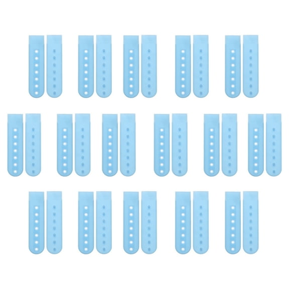 Uxcell 16 Pairs Hat Snap Replacement, PE Snapback Extender Adjustable Hat Cap Snap Buckle Repair Strap with 7 Holes, Light Blue