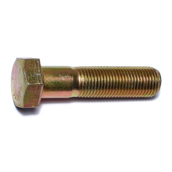 1/2"-20 x 2" Zinc Plated Grade 8 Steel Fine Thread Hex Cap Screws HCS8-295
