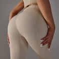 thumbnail image 7 of Riforla Womens Leggings Seamless Knitted Dot Jacquard High Waisted Lifting Yoga Running Fitness Pants for Women Beige S, 7 of 7