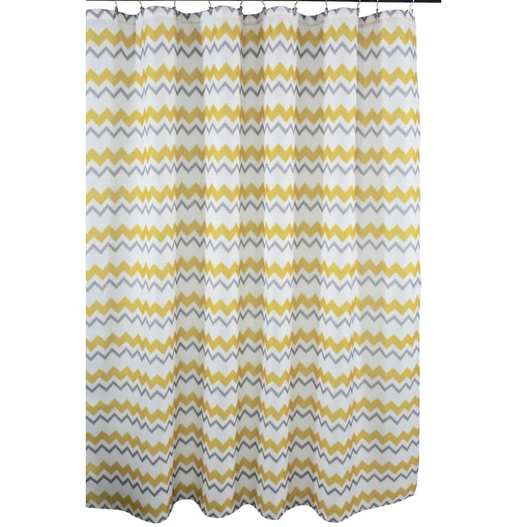 Yellow Grey Fabric Shower Curtain For, Gray And Yellow Ikat Shower Curtain