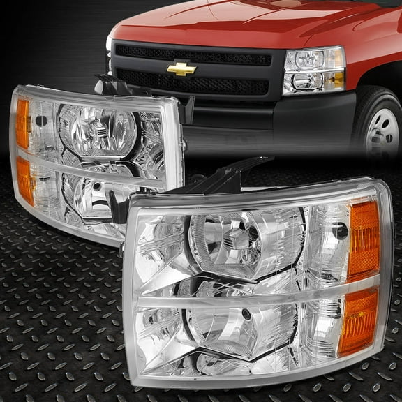 Nuvision for 07-14 Chevy Silverado 1500 2500HD 3500 Headlight Assembly Chrome/Amber