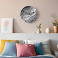 thumbnail image 3 of Wall Clock Grey Modern Geometric Clocks PVC Silent Non-Ticking Battery Operated Decorative Gray Abstract Beach Round Clock for Home Living Room Kitchen Bedroom Office School Wall Decor 10 Inch, 3 of 9