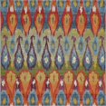thumbnail image 1 of Unique Loom Outdoor Modern Abstract Ikat Rug 6' x 6' Square Multi/Blue, 1 of 1