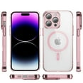 thumbnail image 2 of Dteck Trasparent Case for iPhone 11 Pro Max,Magnetic TPU Case Compatible with Mag Safe Shockproof Anti Yellowing Anti Slip Clear PC Cover for iPhone 11 Pro Max,Pink, 2 of 8