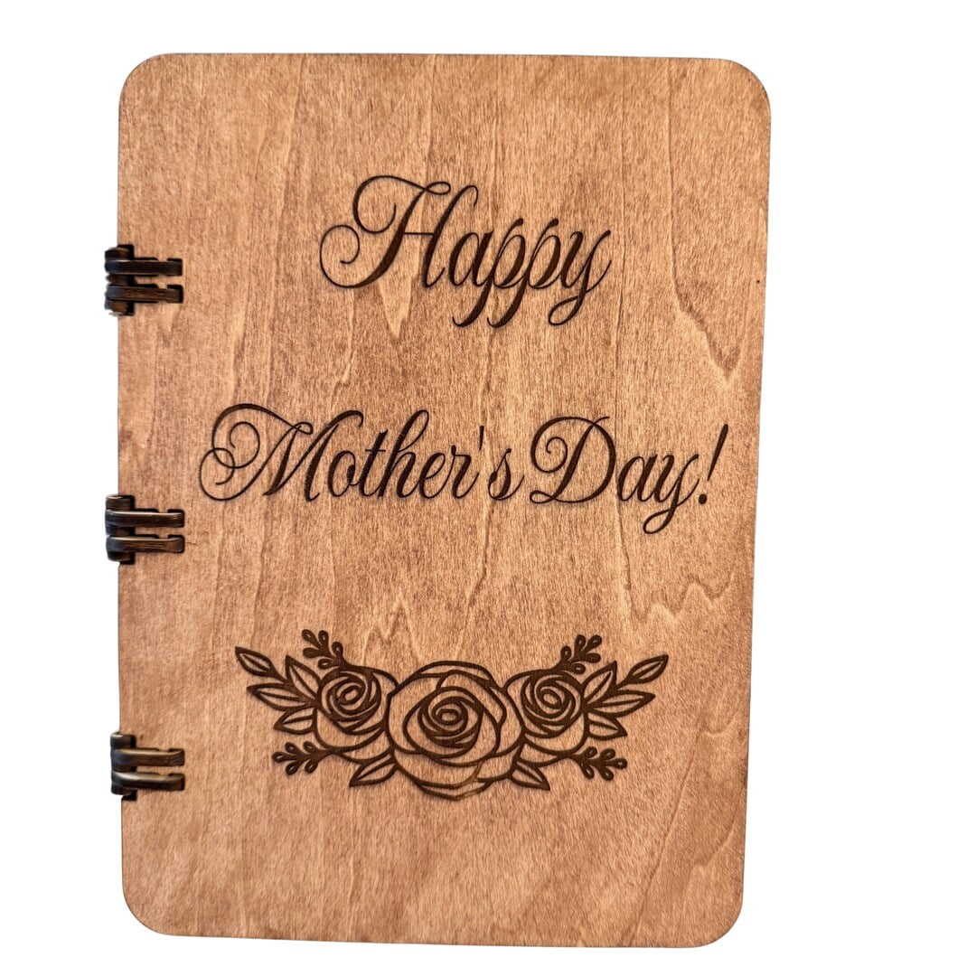 Mother’s Day Wooden Greeting Card Picture Frame – Hinged Wood Photo Card Holds 4x6 Photo – Keepsake Gift for Mom Best Friend Theme