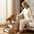 thumbnail image 5 of Wooden Pet Stairs for Small Dogs and Cats Non-Slip Carpet Steps for Sofa and High Bed Climbing Ladder for Senior Pets Mobility Support, 5 of 6