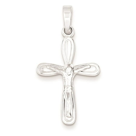 925 Sterling Silver Polished Crucifix Polished Charm Pendant