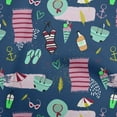 thumbnail image 1 of oneOone Viscose Jersey Navy Blue Fabric Summer Beach Quilting Supplies Print Sewing Fabric By The Yard 60 Inch Wide, 1 of 7