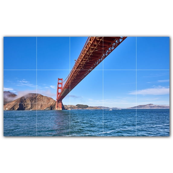 Picture-Tiles.com: Bridge Ceramic Tile Wall Mural WAL500248-53M. 30"W x 18"H using (15) 6" x 6" Ceramic Tiles-Satin Finish