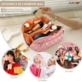 thumbnail image 7 of SUOSDEY 2 in 1 Crossbody Makeup Bag,Travel Luxury Leather Cosmetic Bag Organizer Set(Pink,Checkerboard pattern), 7 of 7