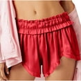 thumbnail image 2 of Taqqpue Women Pajama Shorts Silk Satin Pj Bottom Button Elastic Waist Boxer Shorts Lightweight Soft Comfy Bottoms Lounge Sleep Shorts, 2 of 2
