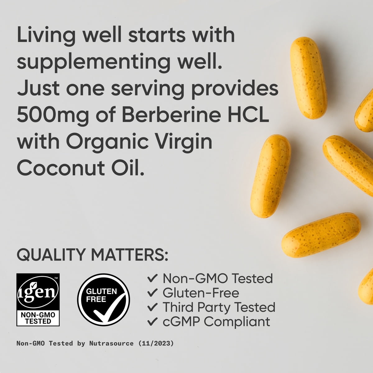 Sports Research® Berberine Coconut Oil Herbal Ayurvedic Metabolic Health Support 500mg (90 Softgels)