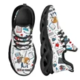 thumbnail image 1 of Zapatos de enfermería blancos para mujer, bonitos zapatos de dibujos animados para enfermera, médico, atención médica, diseño de marca, zapatillas planas de malla para mujer, 1 of 6