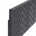 thumbnail image 5 of Tufted Headboard, Full Queen Size, Dark Grey Gray, Velvet, Mid Century Bedroom, Modern Contemporary Boutique HB35226, 5 of 9
