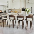 thumbnail image 4 of Dycanpo 26”Bar Stools Swivel, Wood Counter Height Bar Stools Set of 2 for Home Kitchen, Gray, 4 of 6