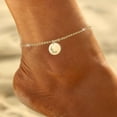 thumbnail image 3 of Women Coin Anklet Gold Birth Month Floral Pendant Anklet Jewelry Gift, 3 of 5