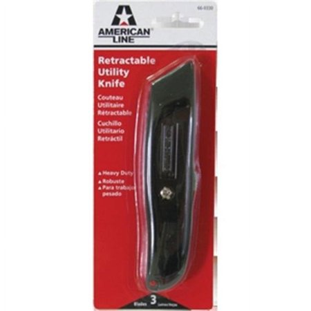 UPC: 0024500663305 | American Safety Razor 66-0330 Metal Retractable Utility Knife With 3 Blades