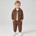 thumbnail image 2 of Toddler Boys Girls Fall Winter Clothes 9 12 18 24 Months 2T 3T Baby Crewneck Floral Sweatshirts Pants Set Long Sleeve Outfits Set Little Kids Fall Outfits Brown Size 6-9 Months, 2 of 9