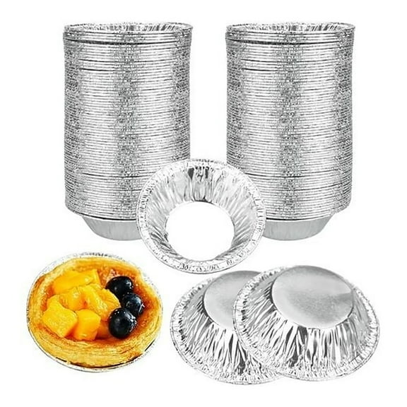 250 Pieces Disposable Aluminum Tart Pan Egg Tart Pan Aluminum Foil Tart Pan Mini Non-Stick Tartlet Pan for Pastry Cupcakes Puddings Jelly Cakes