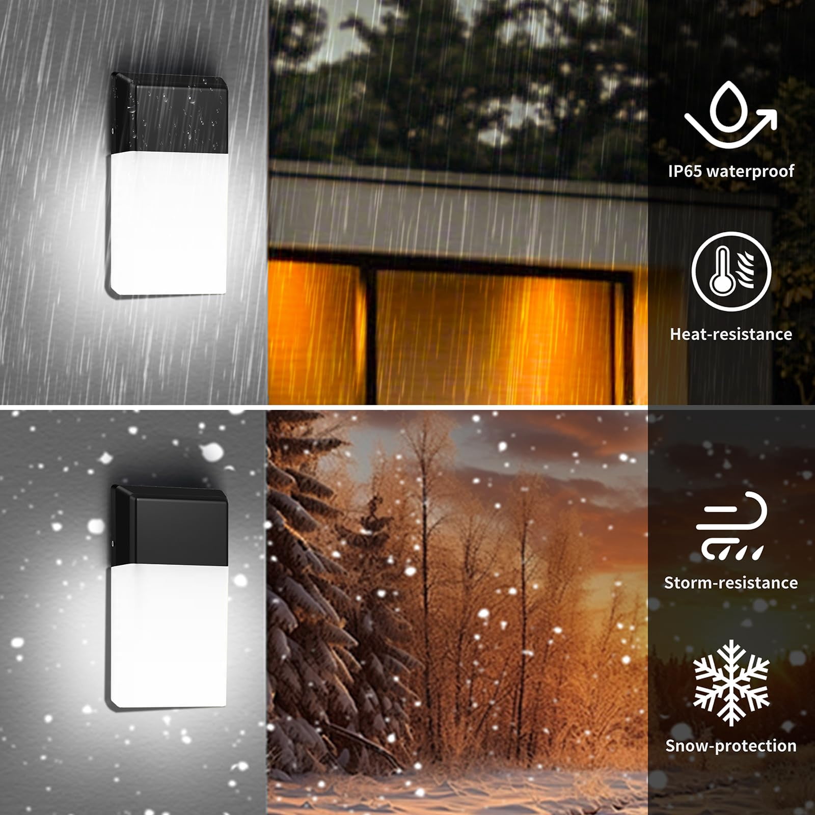 Outdoor Wall Lights Rgb  1500lm Smart Exterior Porch Sconces Mounted Lighting Ip65 Waterproof Diy For Garden Garage And Patio - Ideal Festivals The Christmas Parties 2 Pack