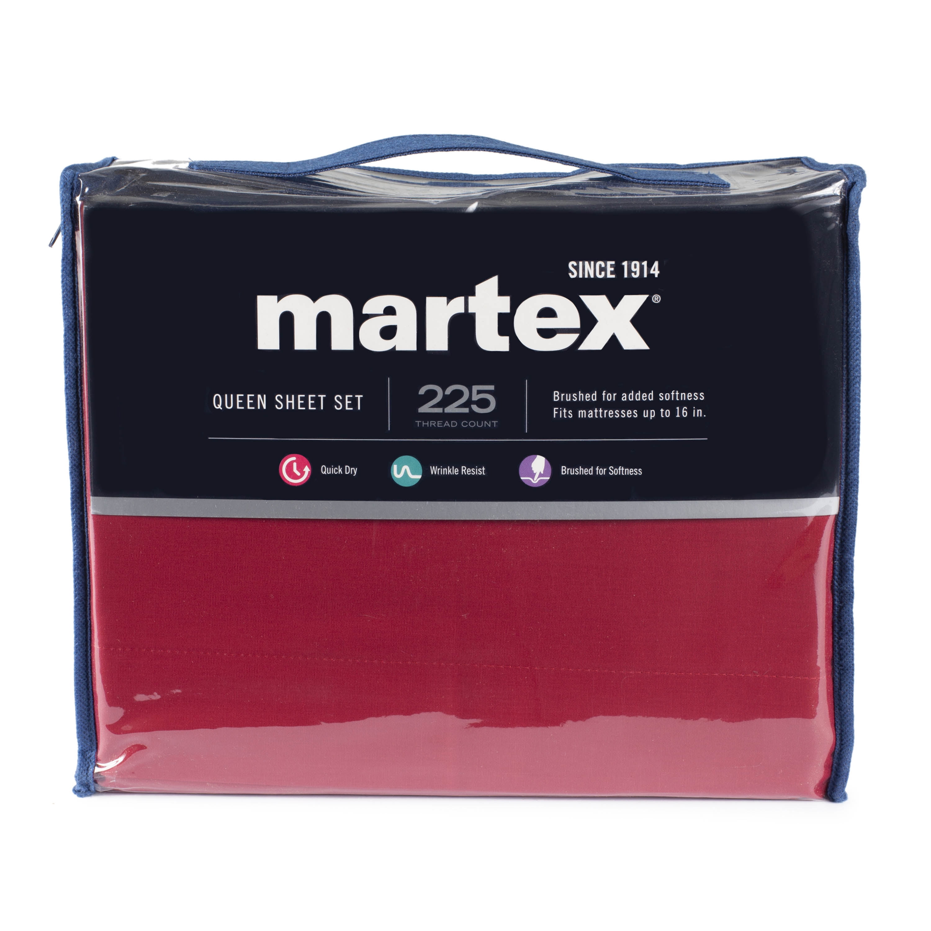 Soft Lightweight Brushed Cotton Blend Bed Sheet Set – 4-Piece Full – Red