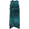 thumbnail image 2 of Tahari Womens Pleated Velvet Midi Dress, medgreen, 16, 2 of 2