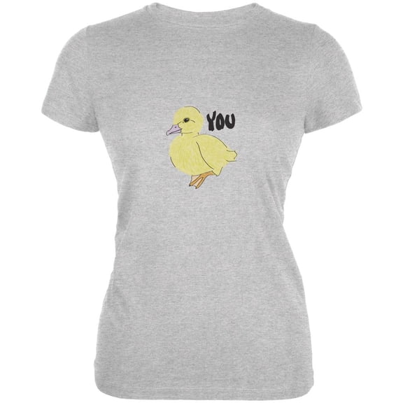 Duck You Heather Grey Juniors Soft T-Shirt - 2X-Large