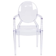 Flash Furniture Shirley Ghost Chair with Arms in Transparent Crystal