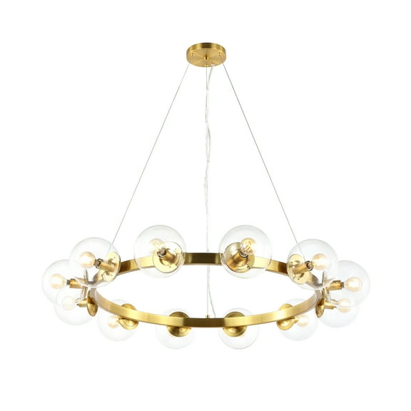 SAFAVIEH Rylian 12-Light Glam Brass Metal Chandelier