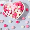 thumbnail image 7 of 1 Box 10MM 200PCS Pink Bubblegum Acrylic Beads with Holes Matte Silicone Round Resin Opaque Loose Spacer Bead Bulk, 7 of 7