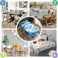 thumbnail image 5 of Blue Tie Dye Pattern Rectangle Tablecloth 60"x120",Waterproof Polyester Rectangle Table Cloth, Wipeable Spillproof Polyester Tablecloth for Dining, Camping, Indoor and Outdoor, 5 of 6