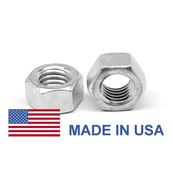 3/8"-24 Fine Thread Grade 5 Finished Hex Nut - USA Medium Carbon Steel Zinc Plated Pk 100
