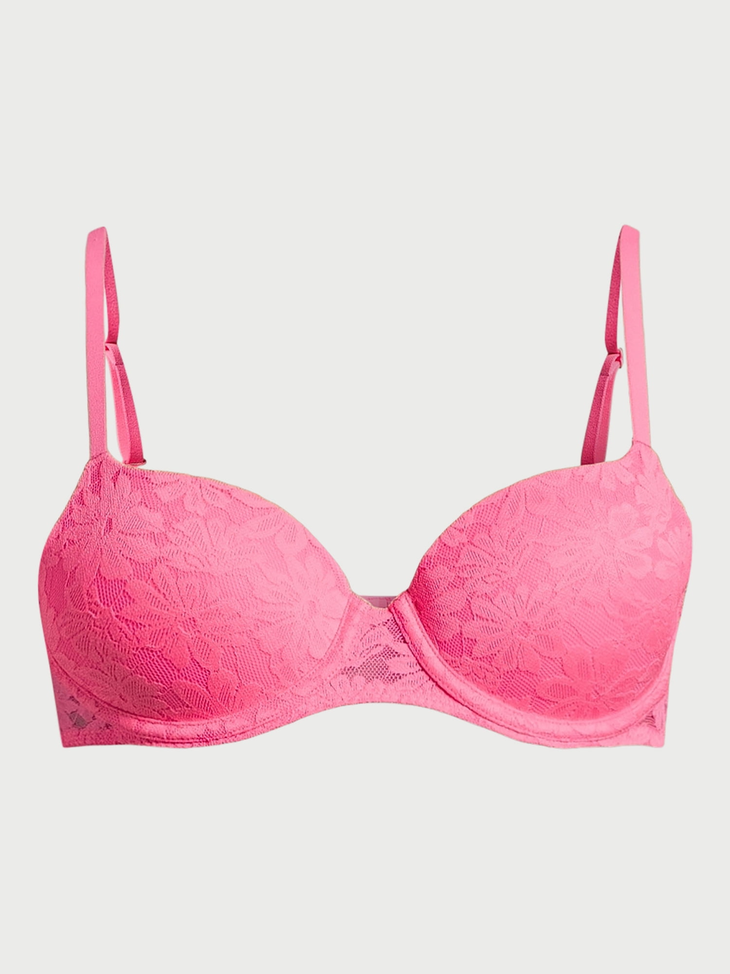 No Boundaries Women's All Over Lace Push Up Bra with Sugarcup, Sizes 34A-40DD